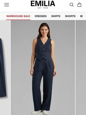 Navy Sleeveless Vest Jumpsuit